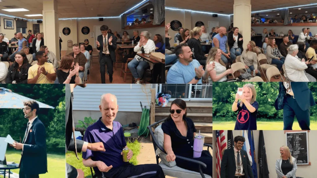 Combined images of matt the mystic entertaaining the attendees at shows, private events.